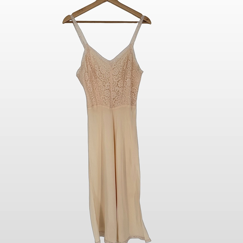 Y2K Lace Trim Slip Dress XS S Butter Yellow Coquette Balletcore Layering Dainty - Picture 7 of 12